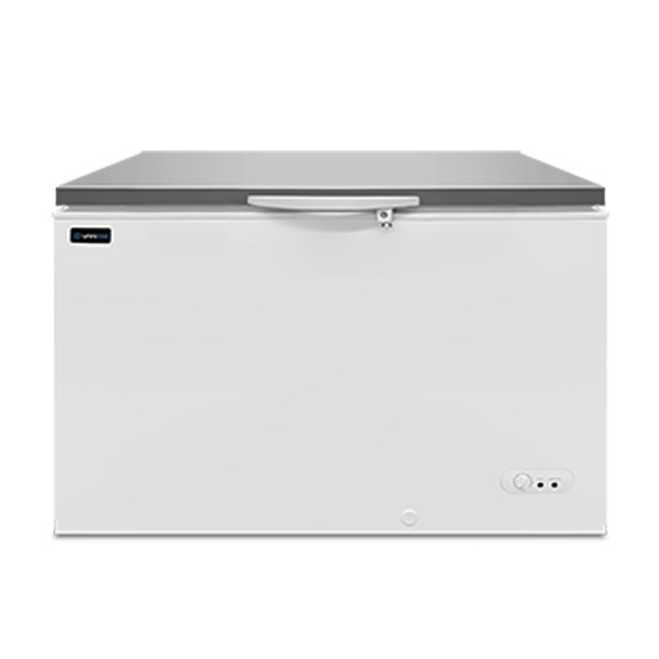 Gefriertruhe 395L Weiß/Edelstahl