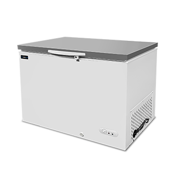 Gefriertruhe 395L Weiß/Edelstahl