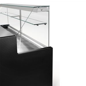 Diamond Gekühlte Verkaufstheke mit gerader Scheibe 90° inkl. Reservefach - Schwarz, 2000mm – Bild 2