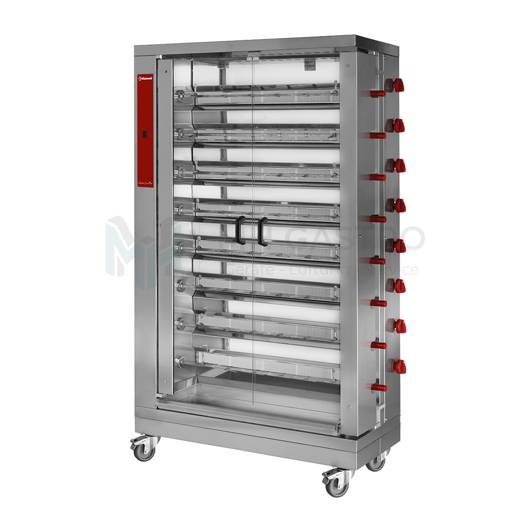 Diamond Hähnchengrill Gas 8 Spieße auf Rädern (48 Hähnchen) – Bild 1