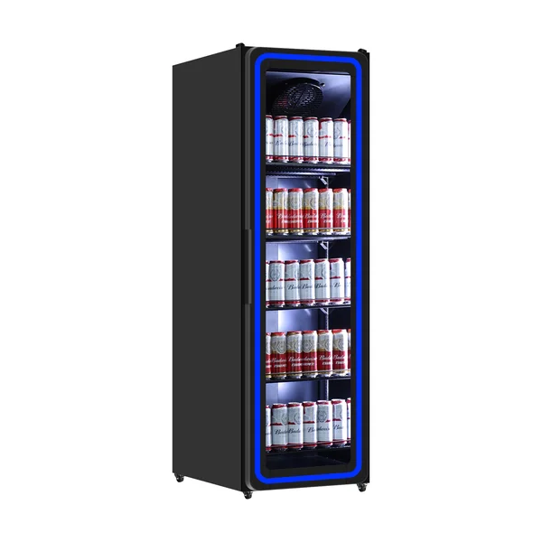 Getränkekühlschrank 1 Tür 395L Blaue LED-Beleuchtung