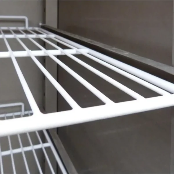 Edelstahlkühlschrank Inhalt 610 Liter, GN2/1, mit 1 Halbtür + 2 Schubladen